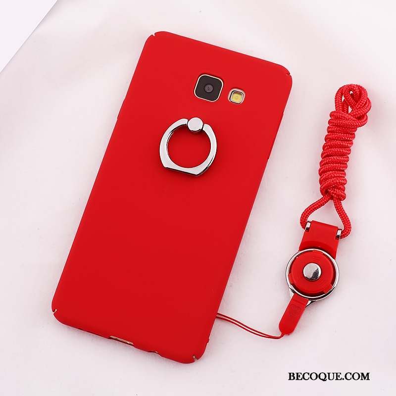 Samsung Galaxy A7 2016 Étui Rouge Difficile Protection Délavé En Daim Coque