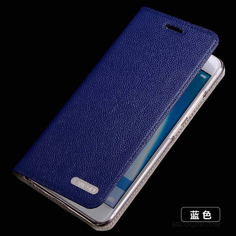 Samsung Galaxy A7 2017 Coque Cuir Véritable Incassable Protection Étui Or Silicone