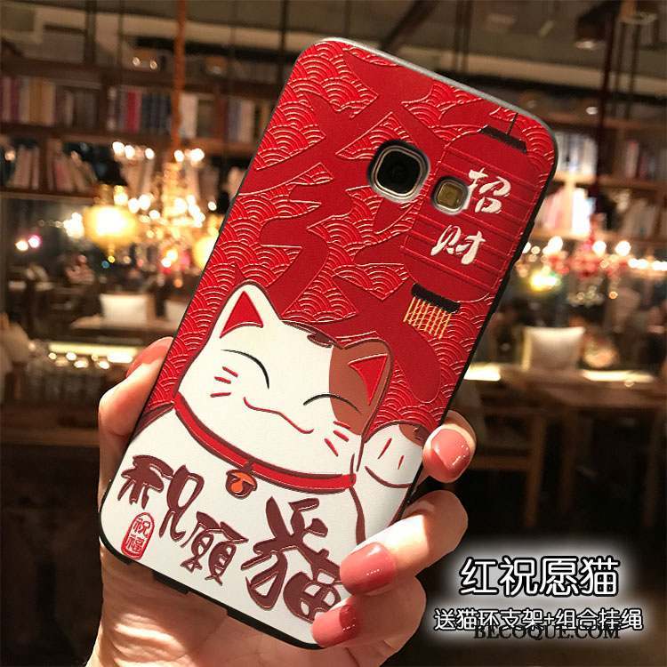 Samsung Galaxy A7 2017 Coque De Téléphone Tout Compris Étui Charmant Rouge Ornements Suspendus