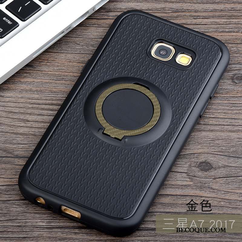 Samsung Galaxy A7 2017 Incassable Magnétisme Étui Noir Coque De Téléphone