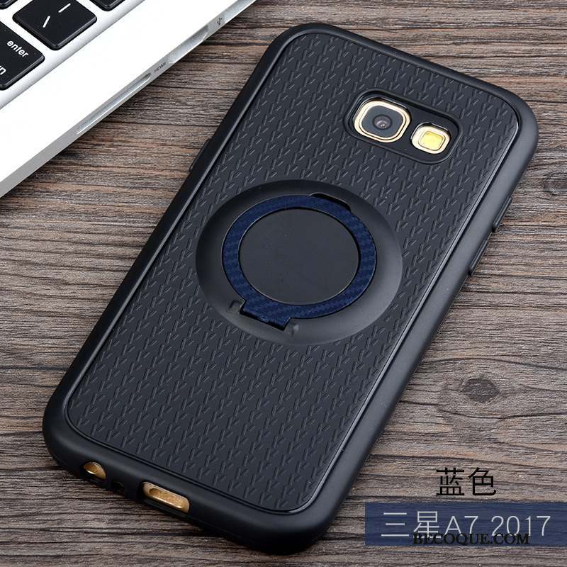 Samsung Galaxy A7 2017 Incassable Magnétisme Étui Noir Coque De Téléphone