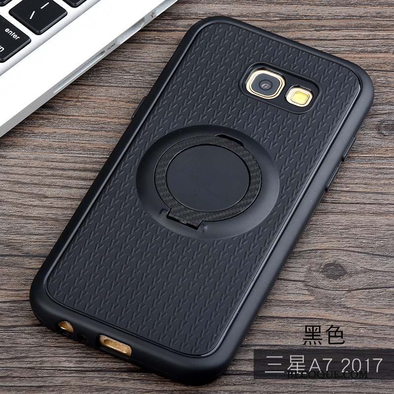 Samsung Galaxy A7 2017 Incassable Magnétisme Étui Noir Coque De Téléphone