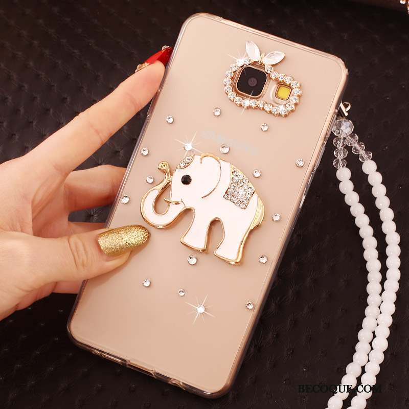 Samsung Galaxy A7 2017 Protection Coque De Téléphone Nouveau Strass Or Ornements Suspendus