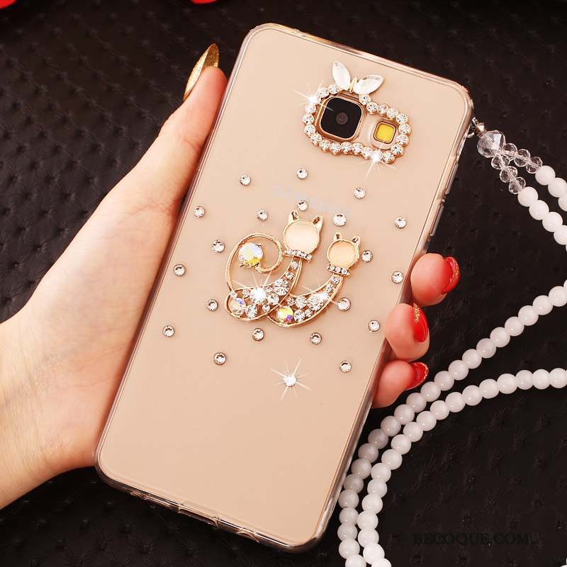 Samsung Galaxy A7 2017 Protection Coque De Téléphone Nouveau Strass Or Ornements Suspendus