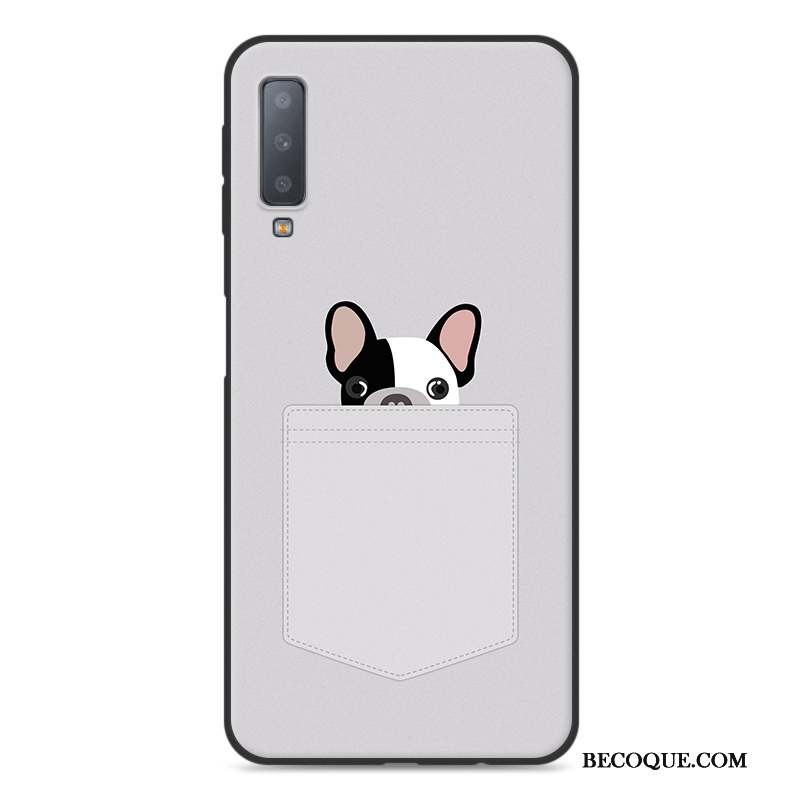 Samsung Galaxy A7 2018 Noir Fluide Doux Coque De Téléphone Étui Incassable Dessin Animé