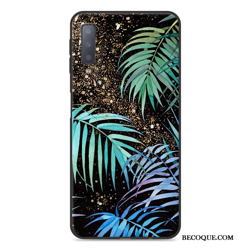 Samsung Galaxy A7 2018 Noir Fluide Doux Coque De Téléphone Étui Incassable Dessin Animé