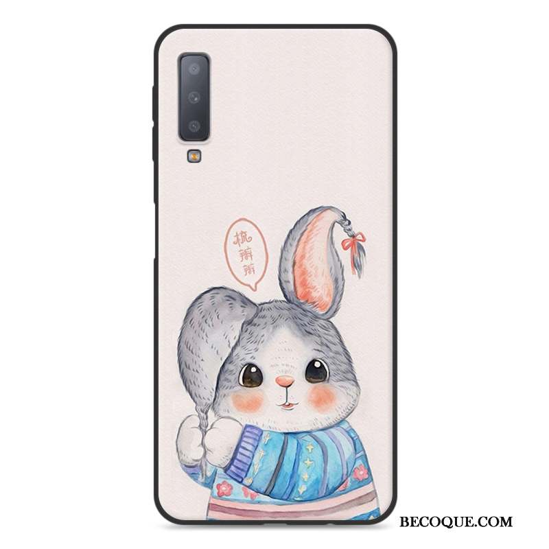 Samsung Galaxy A7 2018 Noir Fluide Doux Coque De Téléphone Étui Incassable Dessin Animé