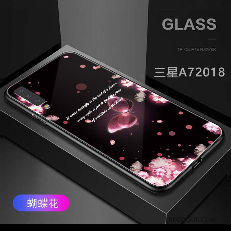 Samsung Galaxy A7 2018 Protection Fluide Doux Étui Coque Violet Mince
