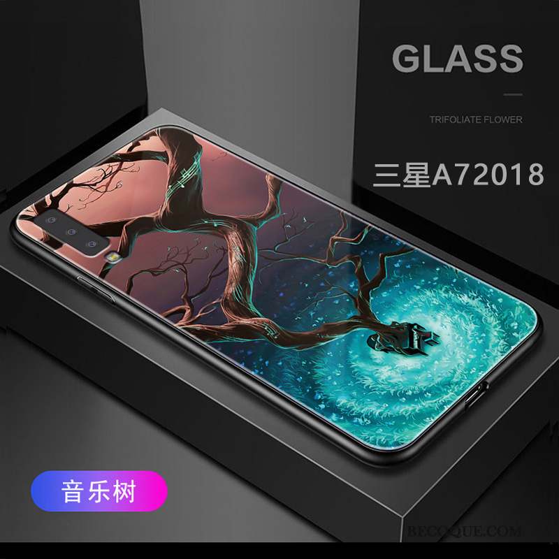 Samsung Galaxy A7 2018 Protection Fluide Doux Étui Coque Violet Mince