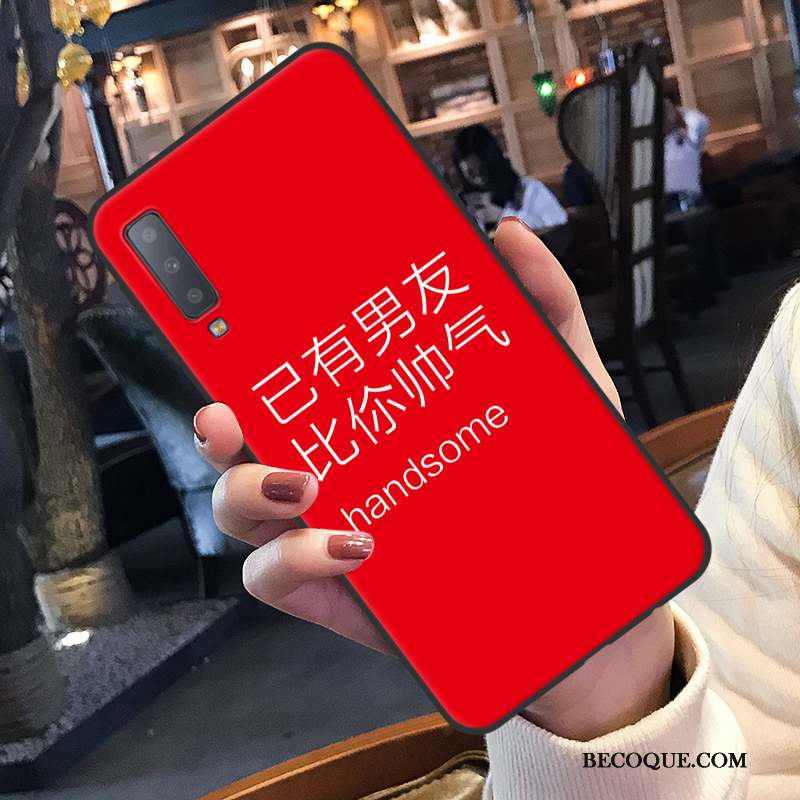 Samsung Galaxy A7 2018 Rouge Tout Compris Étui Coque De Téléphone Fluide Doux Dessin Animé