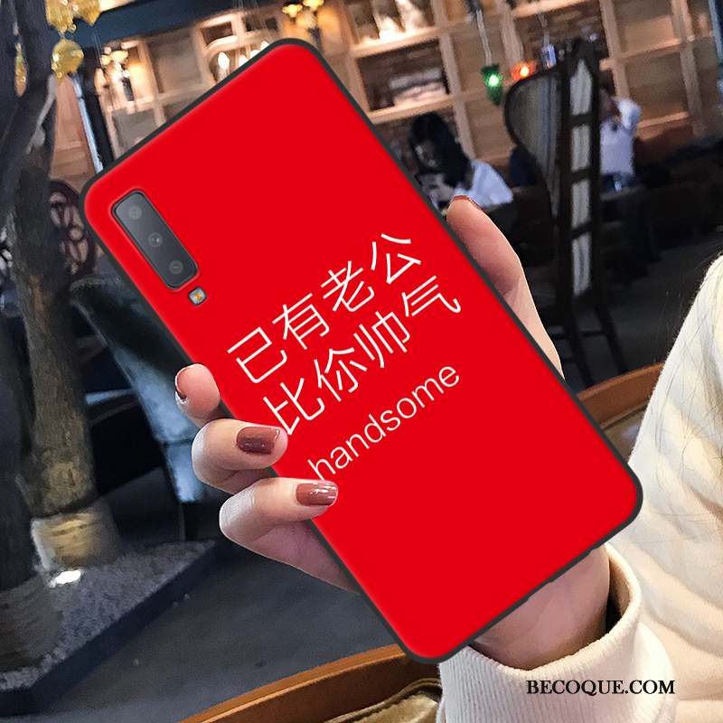 Samsung Galaxy A7 2018 Rouge Tout Compris Étui Coque De Téléphone Fluide Doux Dessin Animé