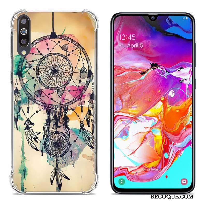 Samsung Galaxy A70 Ballon Fluide Doux Créatif Étui Violet Coque De Téléphone