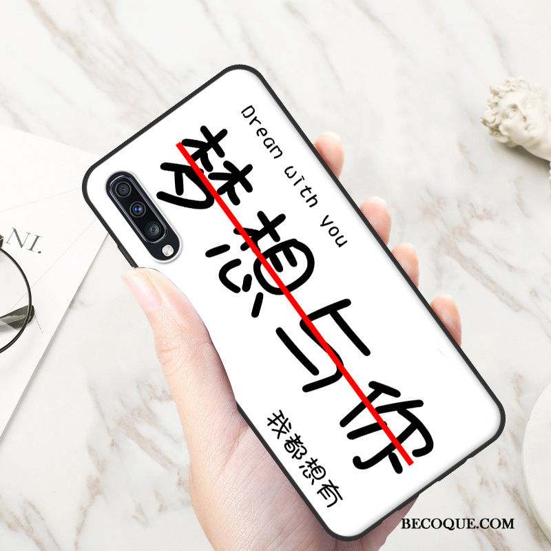 Samsung Galaxy A70 Bleu Coque Créatif Net Rouge Personnalité Fluide Doux