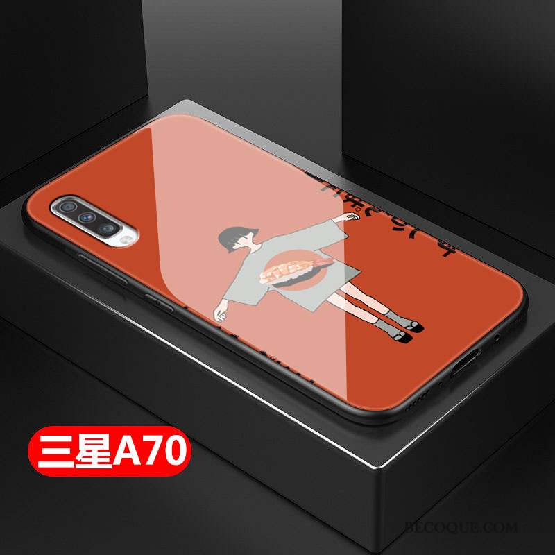 Samsung Galaxy A70 Charmant Coque De Téléphone Fluide Doux Dessin Animé Tout Compris Net Rouge