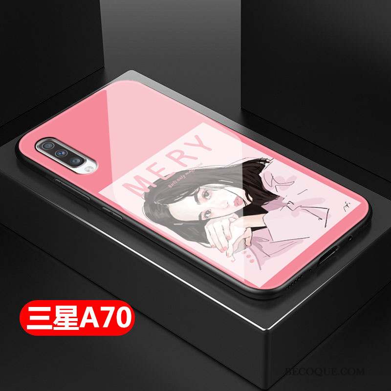 Samsung Galaxy A70 Charmant Coque De Téléphone Fluide Doux Dessin Animé Tout Compris Net Rouge