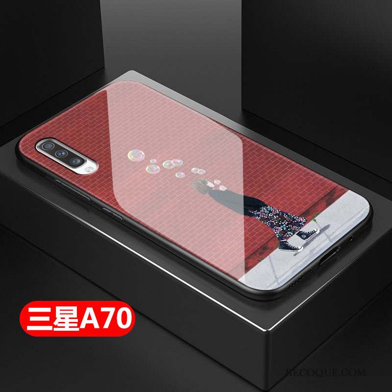 Samsung Galaxy A70 Charmant Coque De Téléphone Fluide Doux Dessin Animé Tout Compris Net Rouge