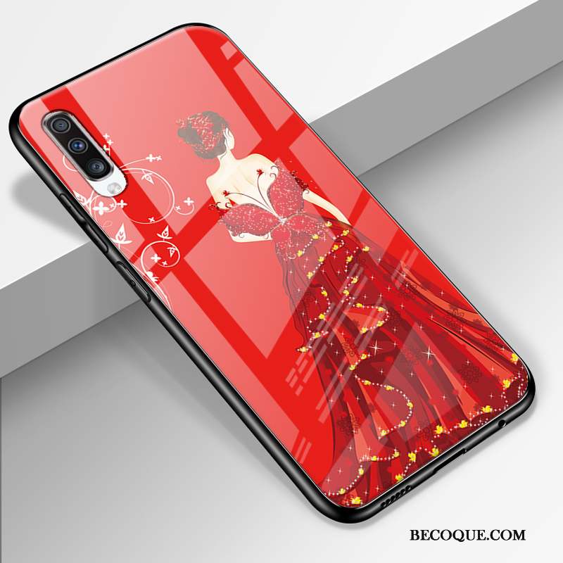 Samsung Galaxy A70 Coque Incassable Yarn Personnalité Style Chinois Silicone Net Rouge