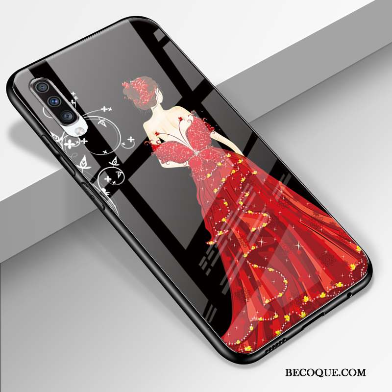 Samsung Galaxy A70 Coque Incassable Yarn Personnalité Style Chinois Silicone Net Rouge