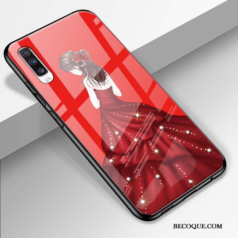 Samsung Galaxy A70 Coque Incassable Yarn Personnalité Style Chinois Silicone Net Rouge