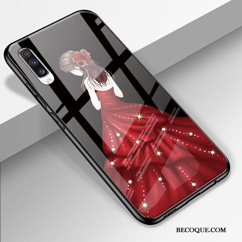 Samsung Galaxy A70 Coque Incassable Yarn Personnalité Style Chinois Silicone Net Rouge
