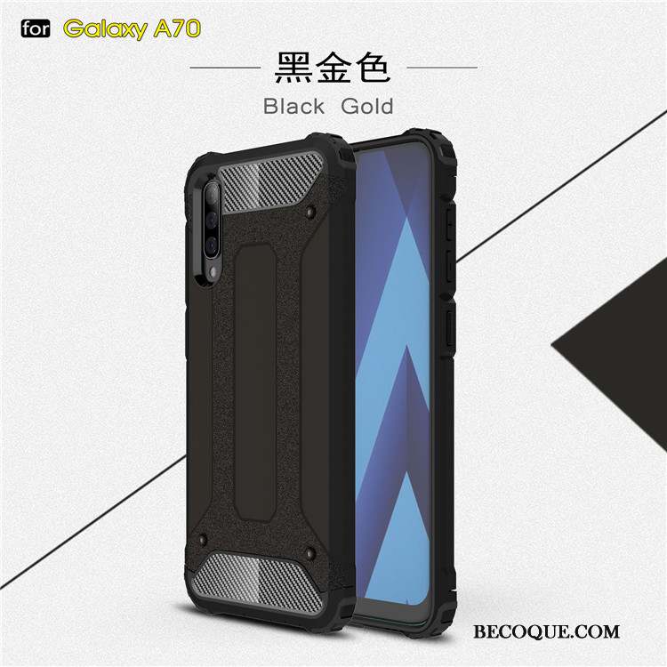 Samsung Galaxy A70 Coque Incassable Étui Silicone Fluide Doux Bleu Difficile