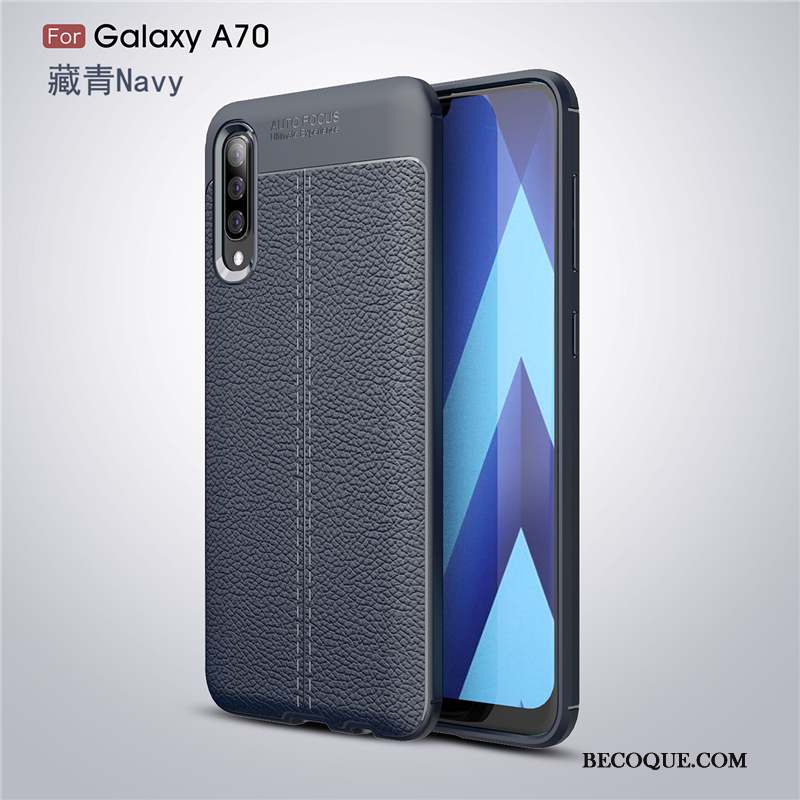 Samsung Galaxy A70 Coque Mode Noir Créatif Cuir Protection Incassable