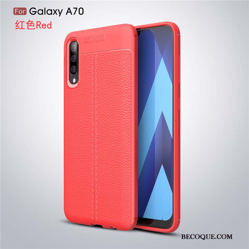 Samsung Galaxy A70 Coque Mode Noir Créatif Cuir Protection Incassable