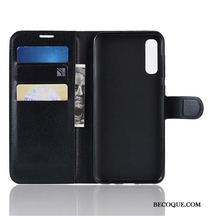Samsung Galaxy A70 Coque Noir Téléphone Portable Housse Étui En Cuir Portefeuille Protection