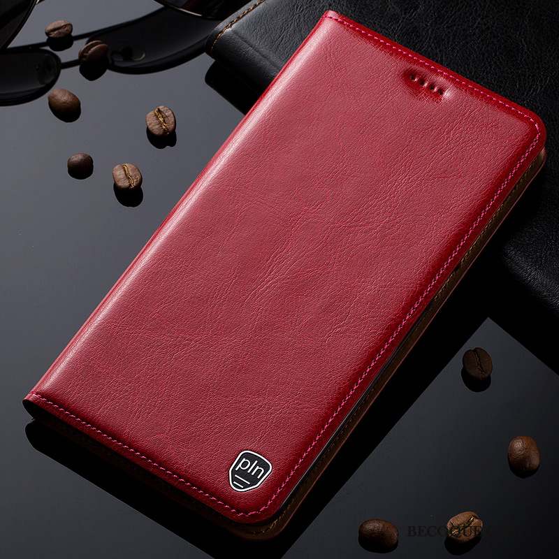 Samsung Galaxy A70 Coque Rouge Protection Incassable Cuir Véritable Étui En Cuir Jours