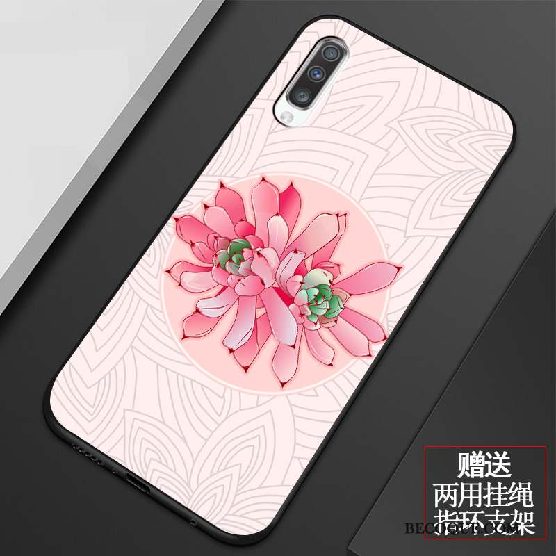 Samsung Galaxy A70 Coque Simple Tout Compris Frais Rose Petit Protection