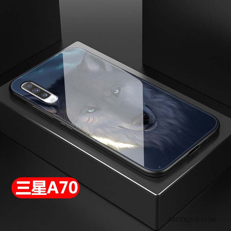 Samsung Galaxy A70 Coque Verre Étui Fluide Doux Mode Style Chinois Marque De Tendance