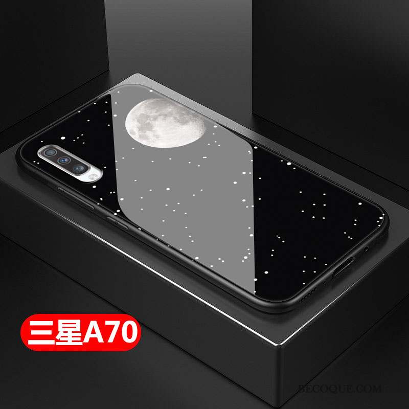Samsung Galaxy A70 Coque Verre Étui Fluide Doux Mode Style Chinois Marque De Tendance