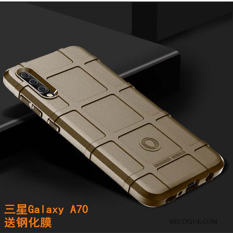 Samsung Galaxy A70 Délavé En Daim Coque De Téléphone Personnalité Antidérapant Silicone Luxe