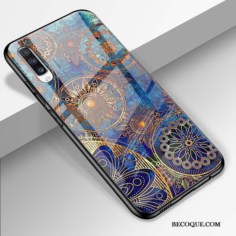 Samsung Galaxy A70 Verre Bleu Marin Ciel Étoilé Coque De Téléphone Nouveau Miroir