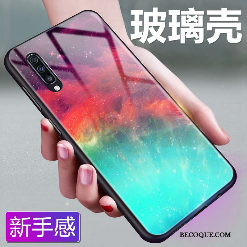 Samsung Galaxy A70 Étui Verre Dégradé Coque De Téléphone Ciel Étoilé Multicolore