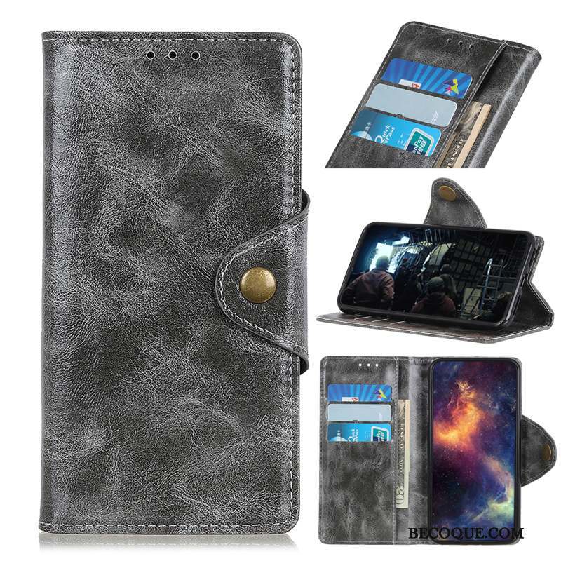 Samsung Galaxy A70s Portefeuille Carte Membrane Housse Coque De Téléphone Cuir Véritable