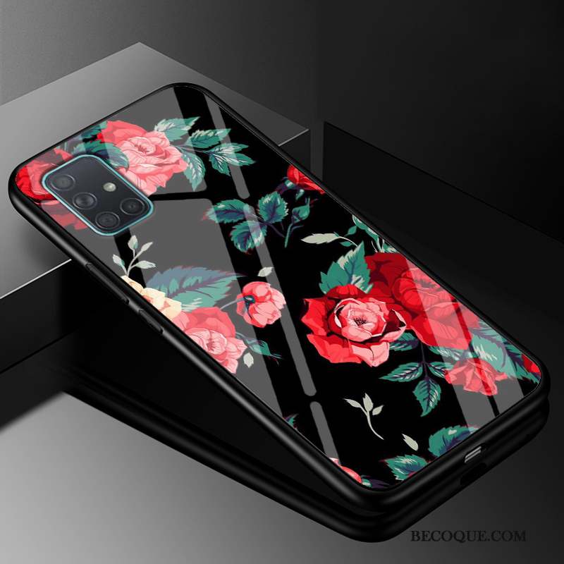 Samsung Galaxy A71 Coque Créatif Mode Silicone Marque De Tendance Noir Étui