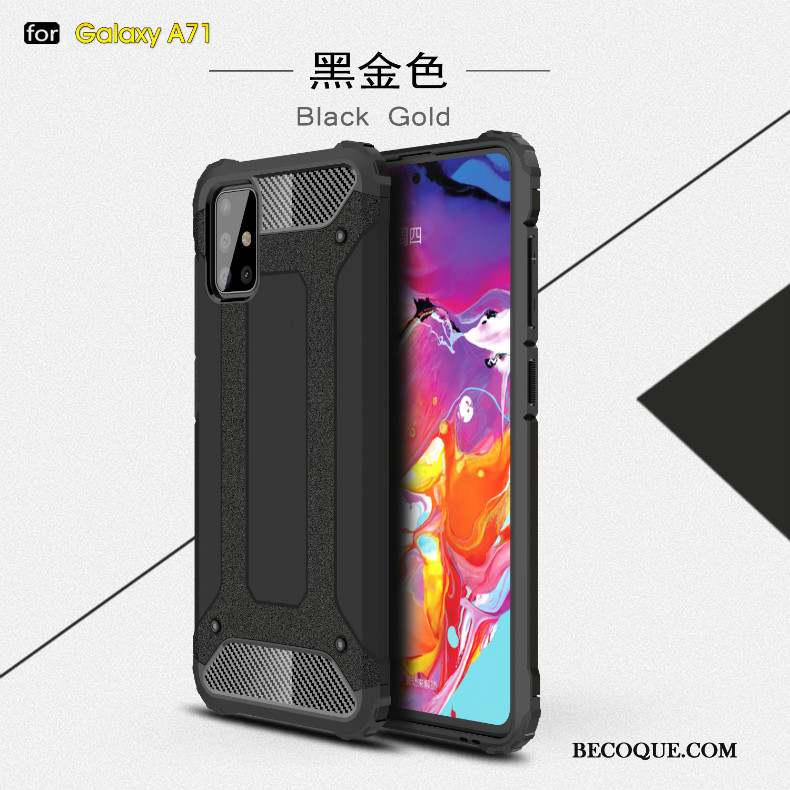 Samsung Galaxy A71 Coque Incassable Antidérapant Nouveau Or Fluide Doux Créatif