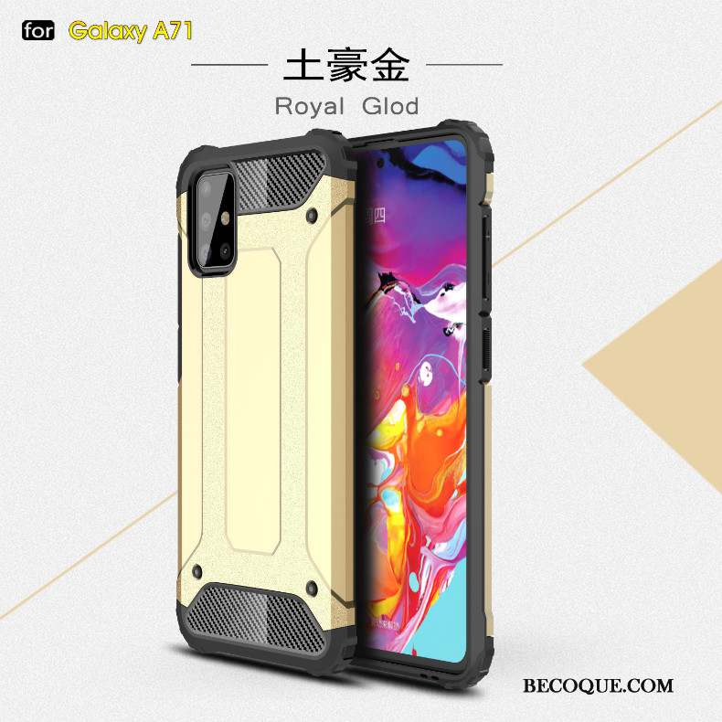 Samsung Galaxy A71 Coque Incassable Antidérapant Nouveau Or Fluide Doux Créatif