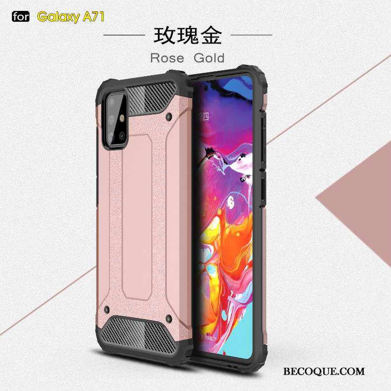 Samsung Galaxy A71 Coque Incassable Antidérapant Nouveau Or Fluide Doux Créatif