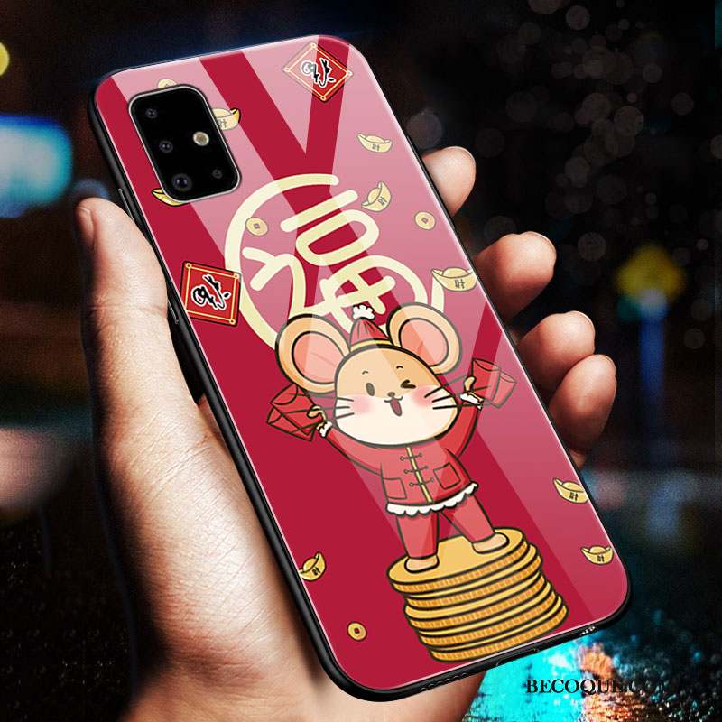 Samsung Galaxy A71 Coque Nouveau Incassable Rat Rouge Dessin Animé Protection