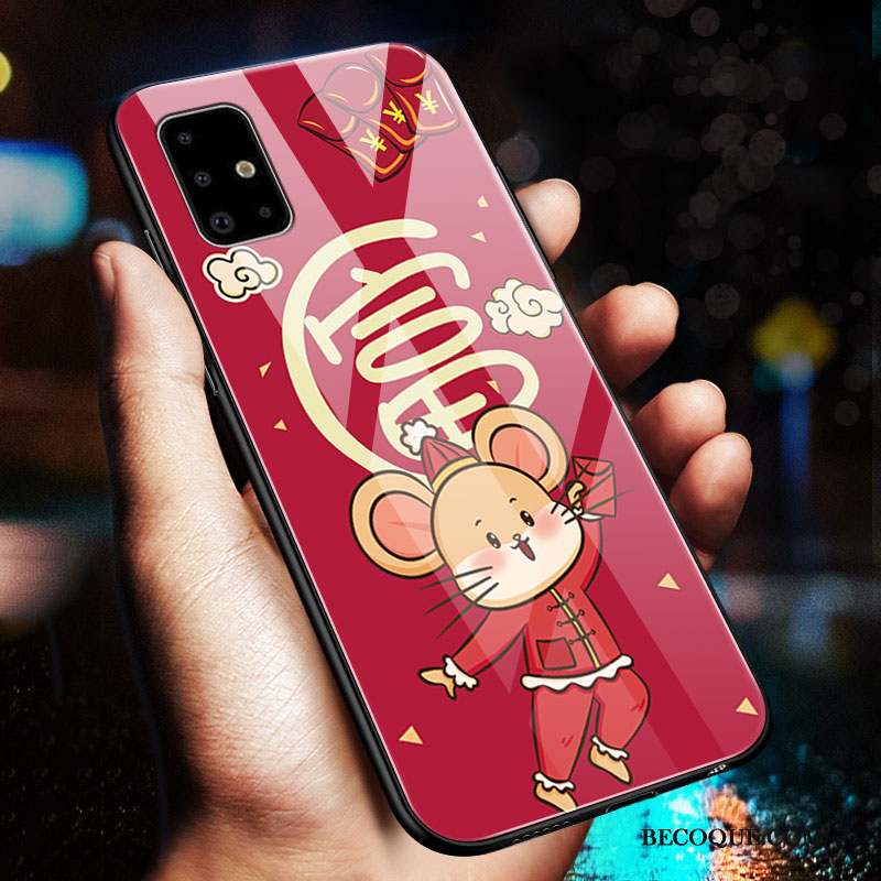 Samsung Galaxy A71 Coque Nouveau Incassable Rat Rouge Dessin Animé Protection