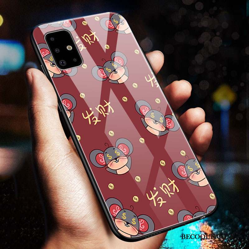 Samsung Galaxy A71 Coque Nouveau Incassable Rat Rouge Dessin Animé Protection