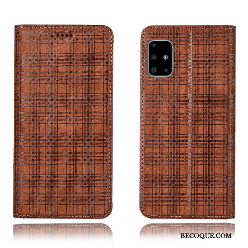 Samsung Galaxy A71 Coque Protection Rouge Étui Incassable Cuir Véritable Modèle Fleurie