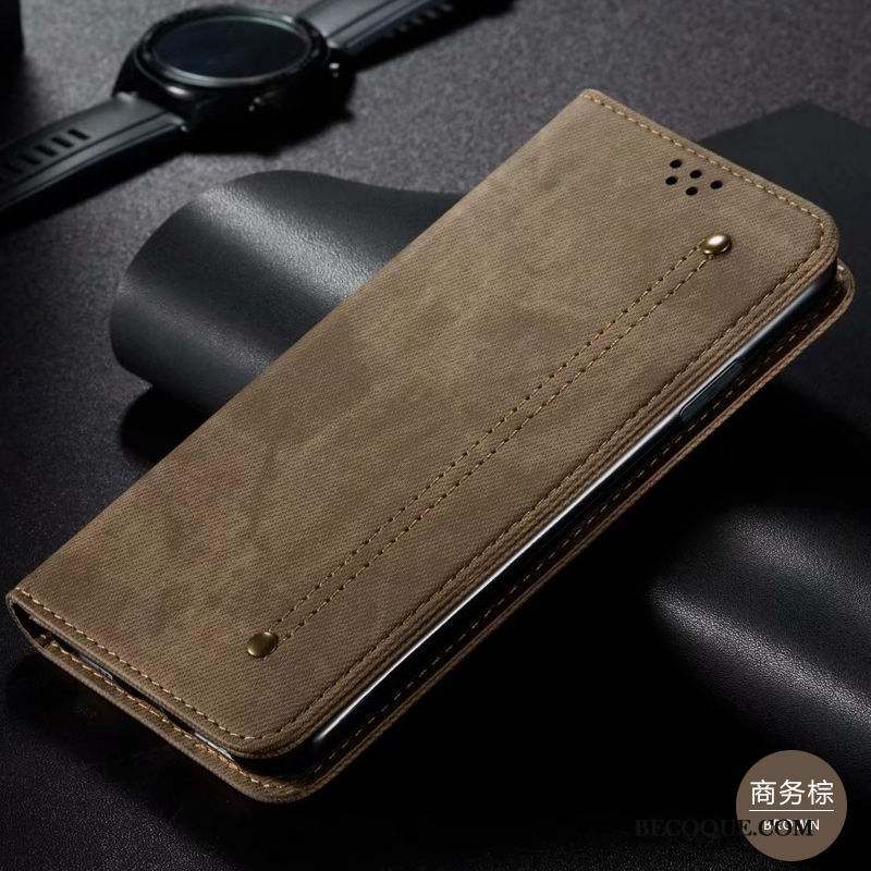 Samsung Galaxy A71 Coque Protection Tout Compris Marron Sentir Étui En Cuir Résistant À L'usure