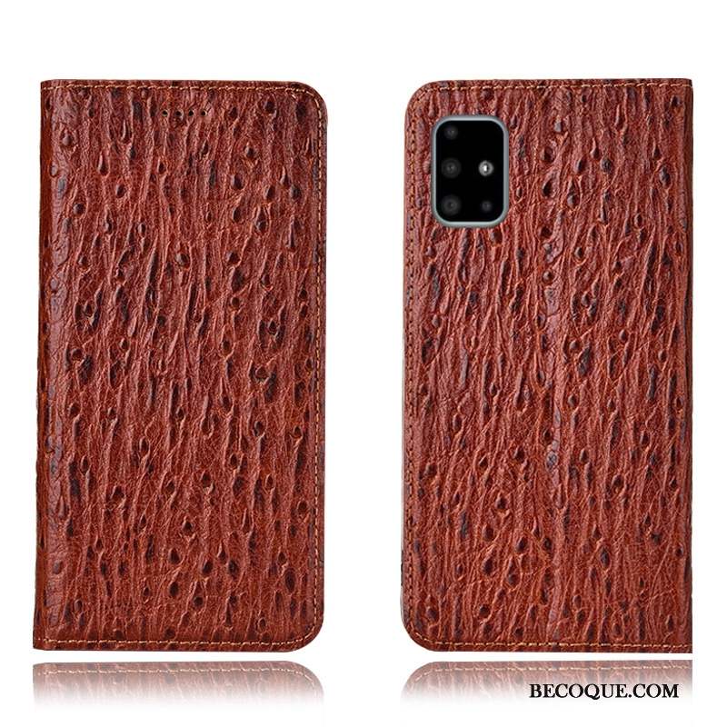 Samsung Galaxy A71 Incassable Protection Cuir Véritable Coque De Téléphone Housse Tout Compris