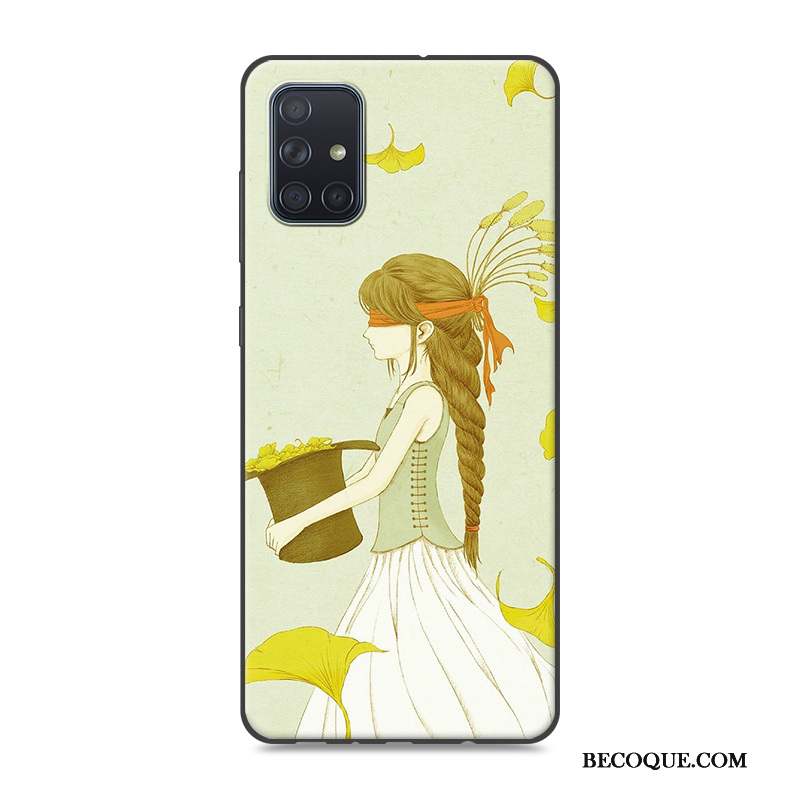 Samsung Galaxy A71 Nouveau Jaune Coque De Téléphone Ornements Suspendus Personnalité