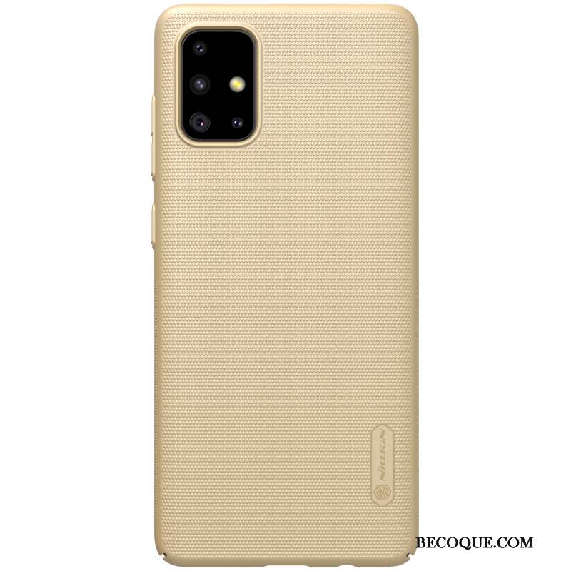 Samsung Galaxy A71 Or Étui Noir Protection Coque Délavé En Daim