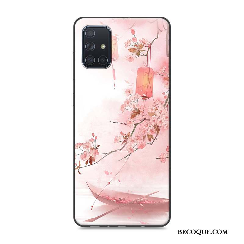 Samsung Galaxy A71 Protection Étui Rose Vintage Tendance Coque De Téléphone