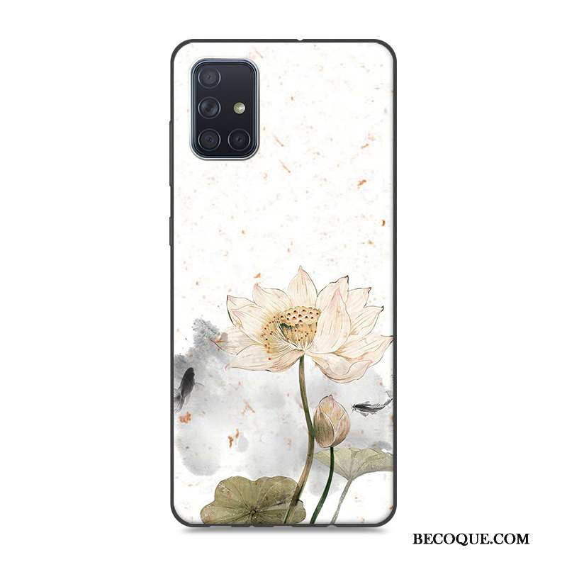 Samsung Galaxy A71 Protection Étui Rose Vintage Tendance Coque De Téléphone